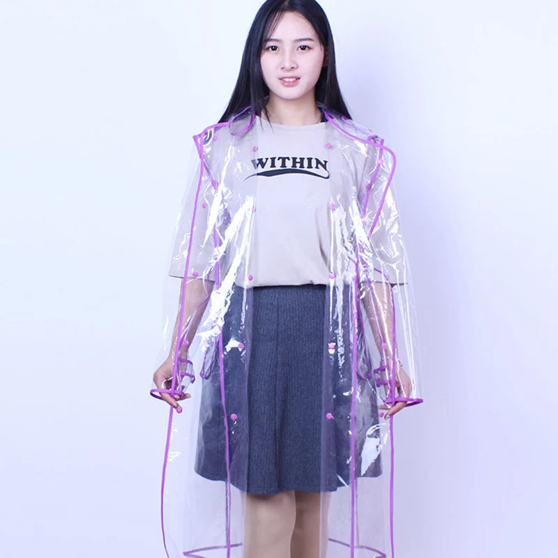 Дождевик Женский непродуваемый из ЭВА прозрачный Дождевой Плащ|Плащи| |