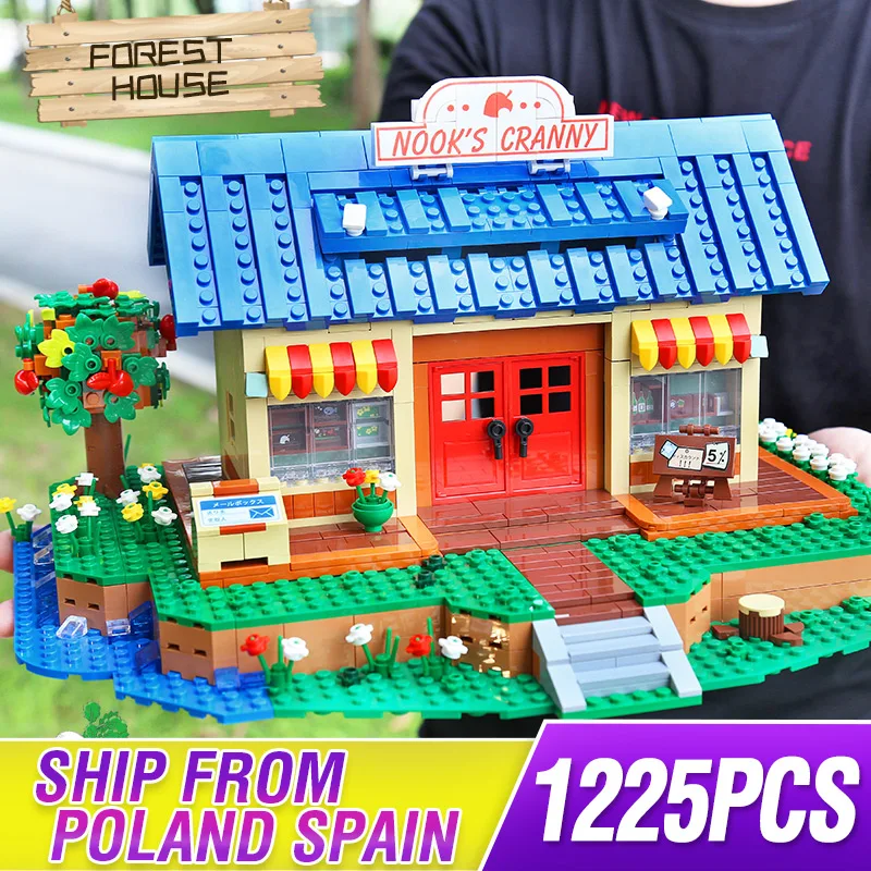 

Yeshin Creative Streetview Building model The Animal Crossing House Assembly Bricks Building Blocks Kids Toys Christmas Gifts