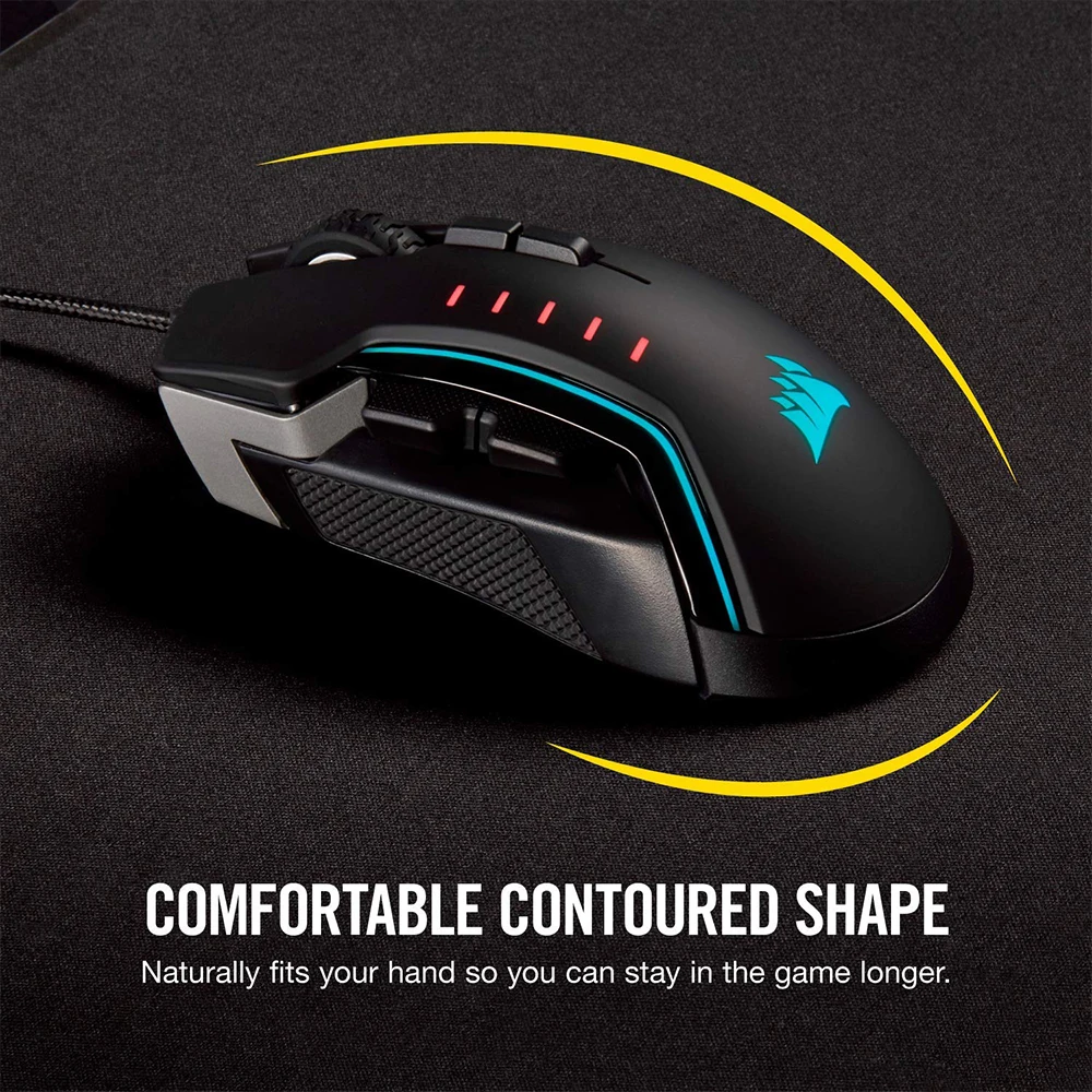 Игровая мышь CORSAIR GLAIVE RGB PRO комфорт FPS/MOBA со сменными рукоятками подсветка