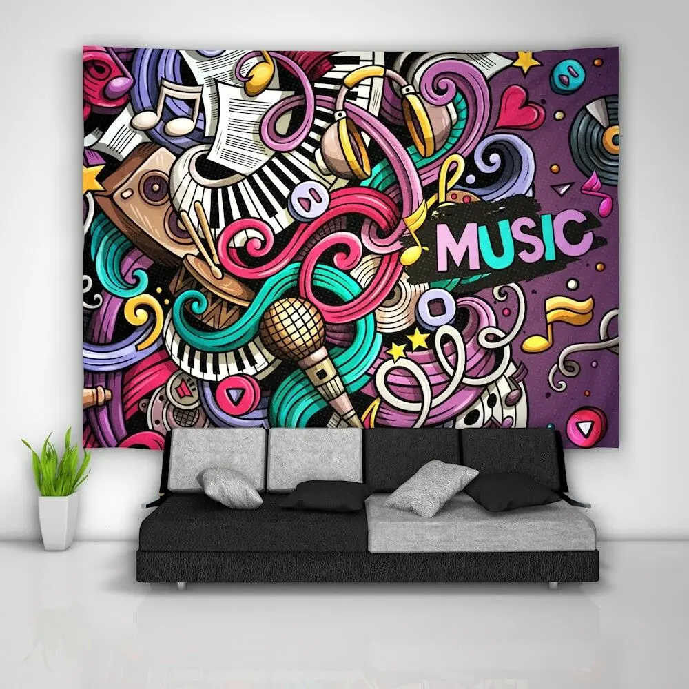 Музыкальный красочный настенный гобелен для украшения дома | Дом и сад