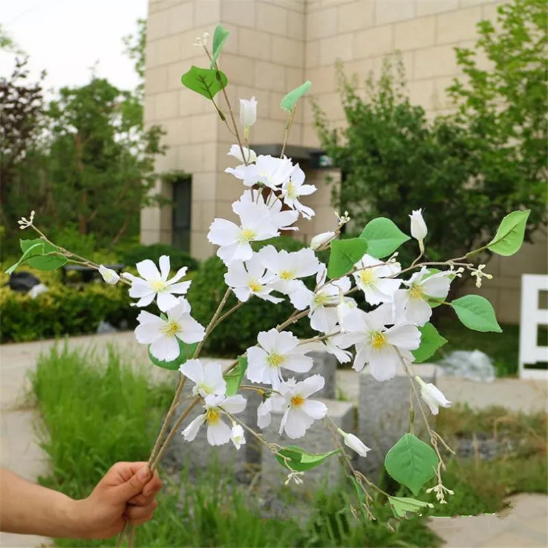 

10Pcs Fake Long Stem Cosmos (5 stems/piece) 35.43" Simulation Galsang Flower for Wedding Home Decorative Artificial Flowers