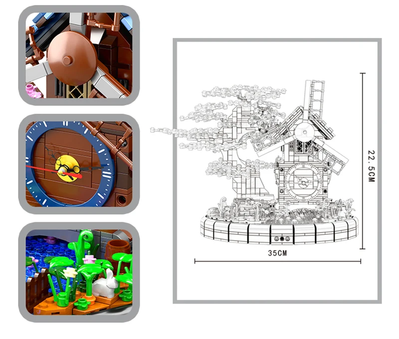 

New 1944Pcs Building Blocks Country House Model Sets Electric Fantasy View City Gifts Toys for Kids Children Bricks Design