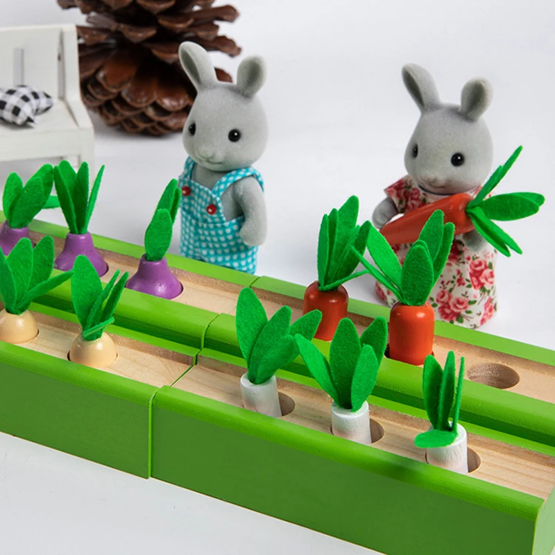 

Wooden Toy Fun Vegetable Insert Carrot Game Family Interactive Game Toy Set Hand-Eye Coordination Game Educational Toy For Kid
