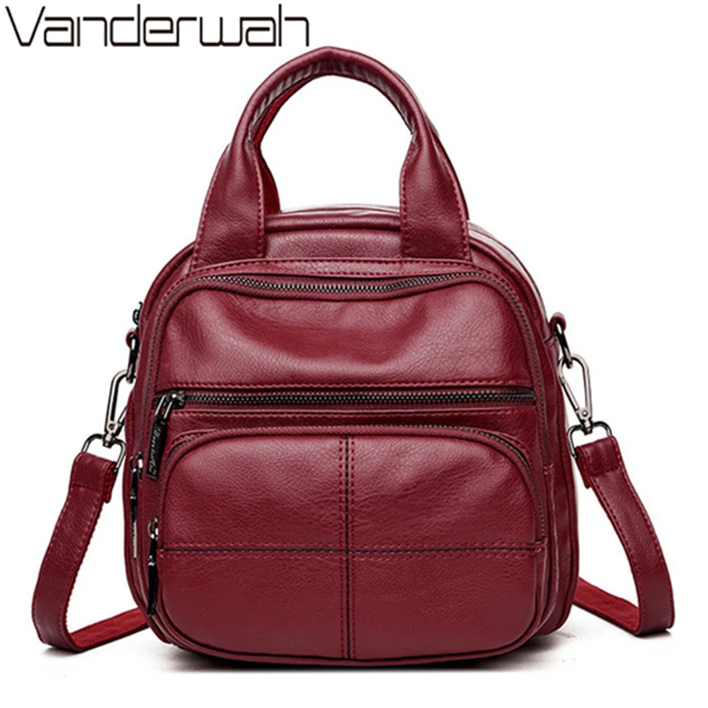 3 в 1 Модный женский рюкзак высокое качество мягкие кожаные рюкзаки для