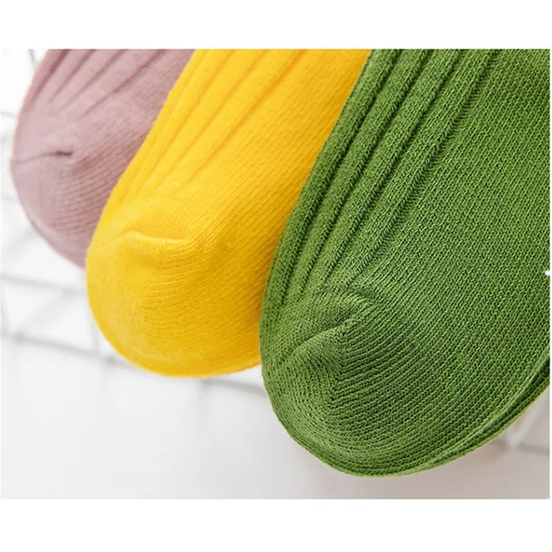 Calcetines hasta la rodilla de algod&oacute;n para ni&ntilde;os y ni&ntilde;as, medias largas de rayas, transpirables, color blanco y negro, para la escuela, de 1 a 9 a&ntilde;os-5