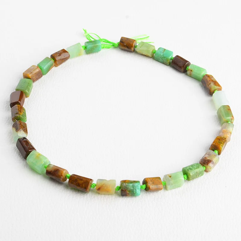 8x10mm Natural chrysoprase faceted strand 15.5