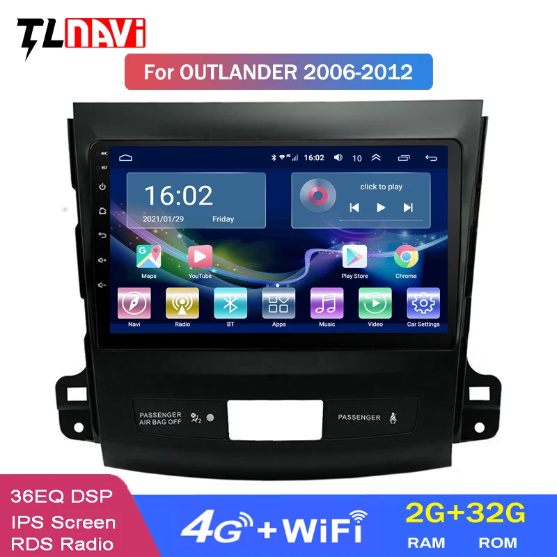 4G LTE 2G RAM 9 дюймов Android 10 автомобильный DVD GPS-навигатор для Mitsubishi Outlander 2006-2012