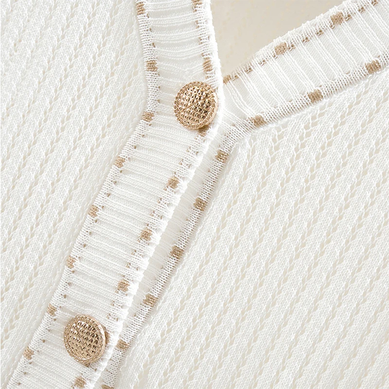 

ELegant Thin Cardigans Women Spring Autumn Korean Long Sleeve White Black Sweater Female hollow out cardigan sueter mujer