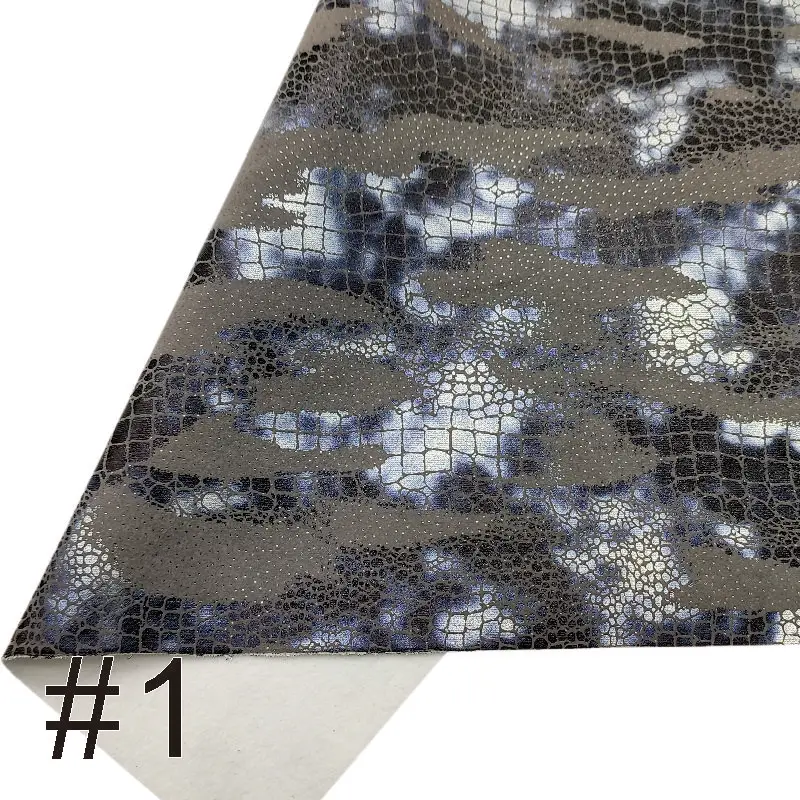 

A4 8.2"*11.8" Crocodile Pattern Camouflage Style Glitter Faux Leather Fabric For Bows Synthetic Leather DIY Bags Shoes