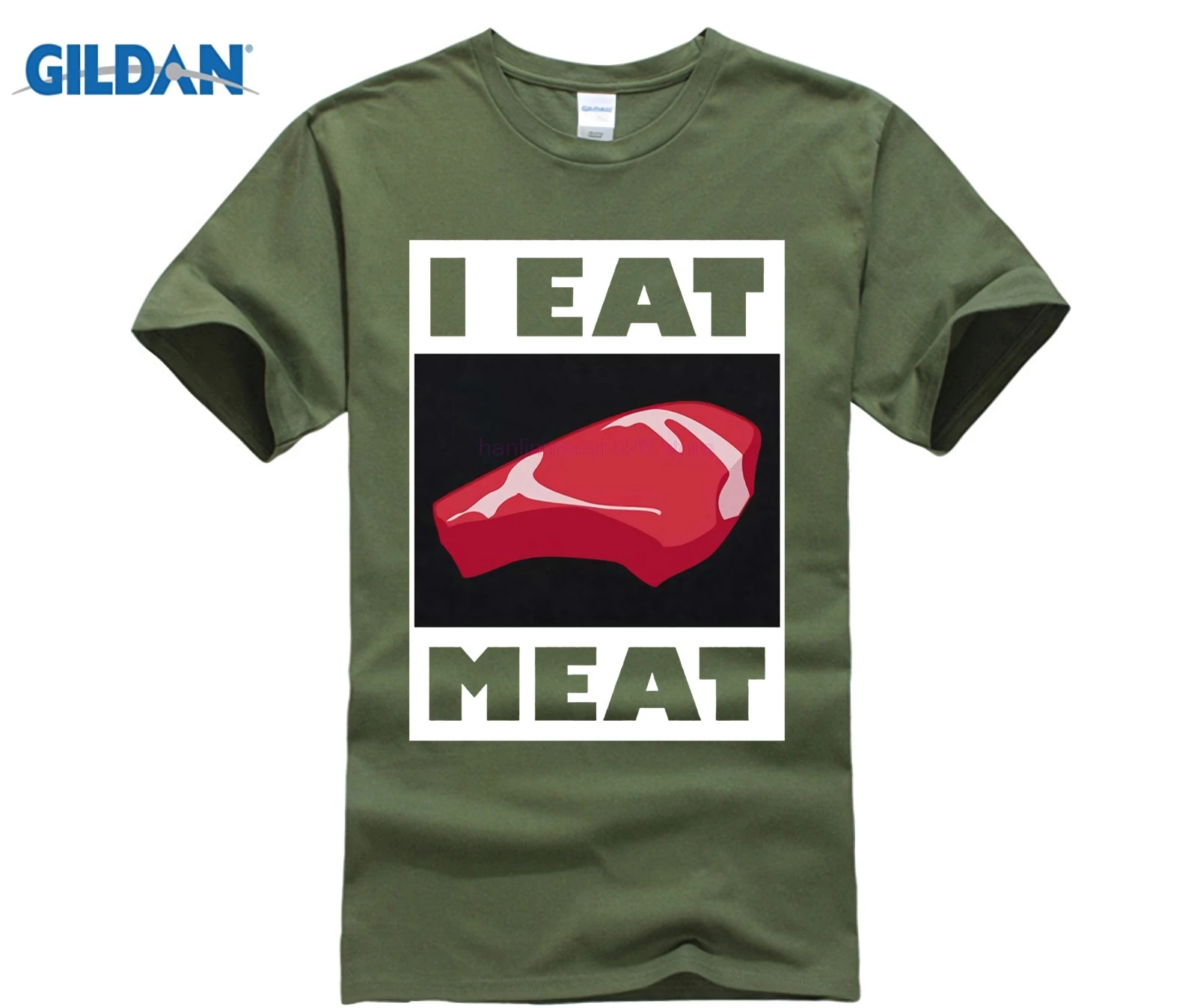 Футболка из 100% хлопка с круглым вырезом и принтом футболка надписью I Eat Meat