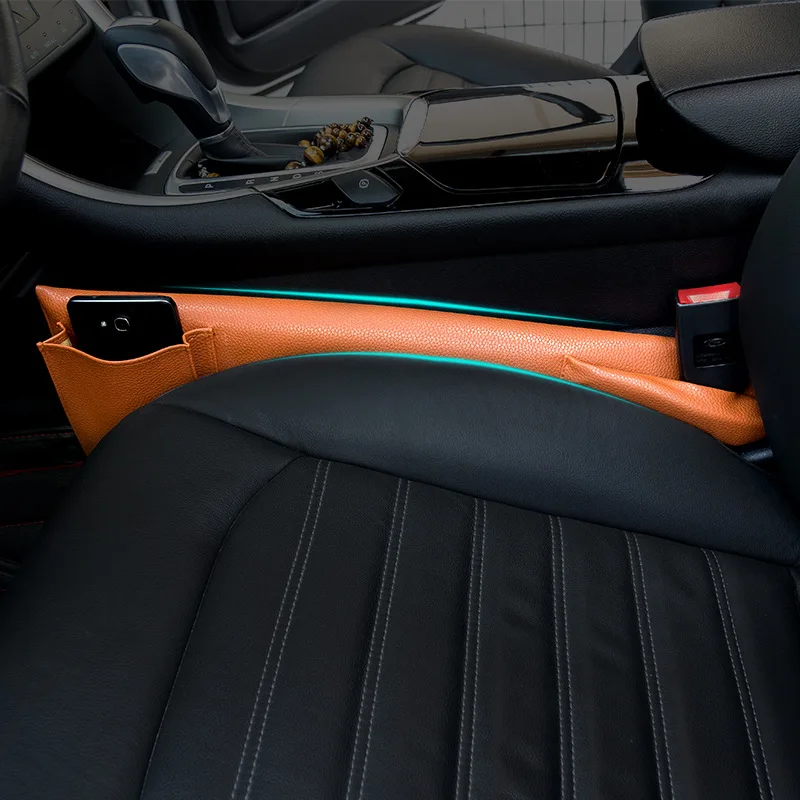 

PU Leather Auto Seats Leak Stop Pad Car Seat Gap Filler Phone Cards Pockets Holder Foam Storage Bags Organizers Accessories