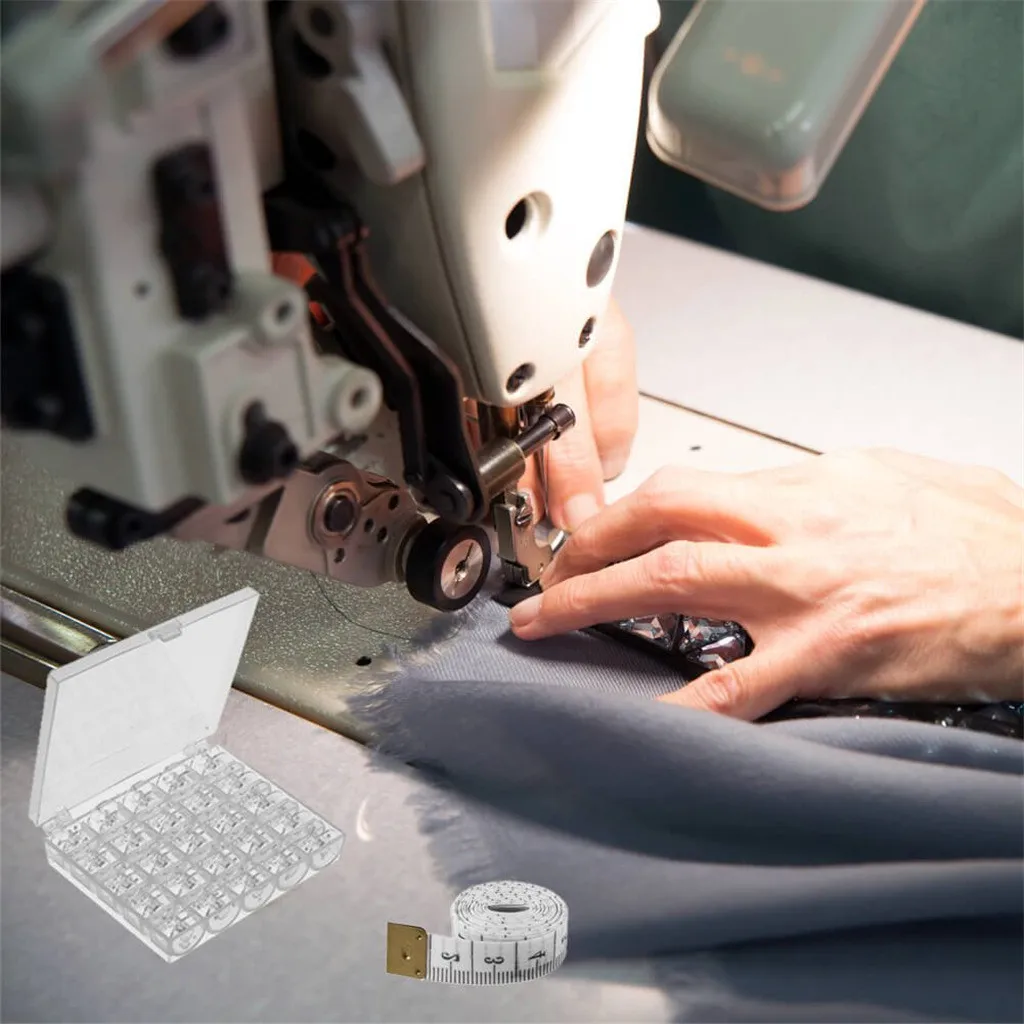 25 шт. Кристальный Пластик бобины катушки для швейных машин с резьбой хранения