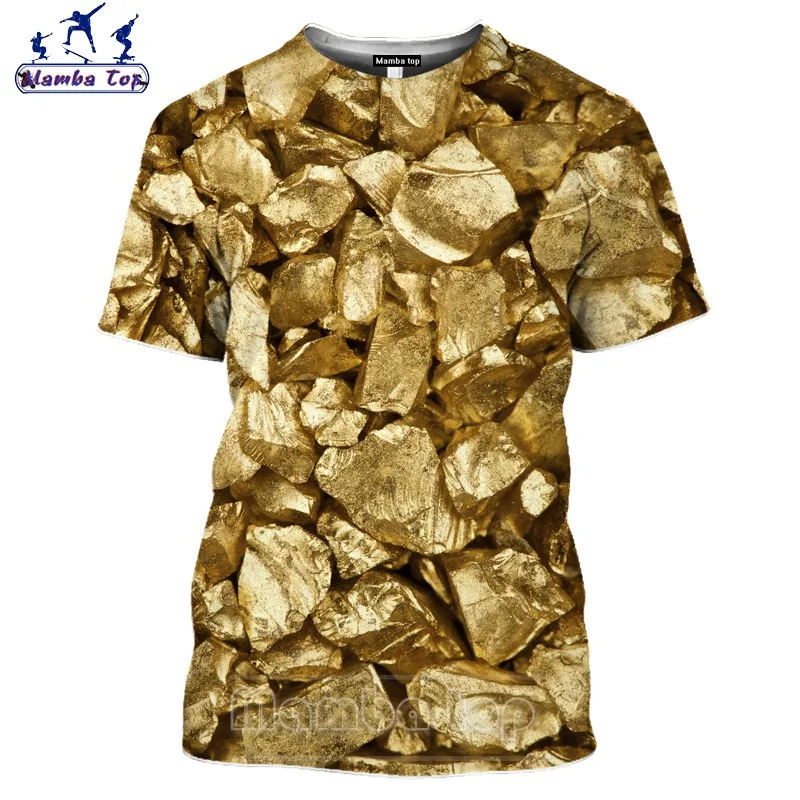 Топ Mamba мужские футболки летняя футболка для плавания с 3D принтом Золотая