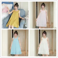summer new style womens nightdress lovely sweet nightgown sleepstirts korean sling skirt home clothes sleepwear nightwear