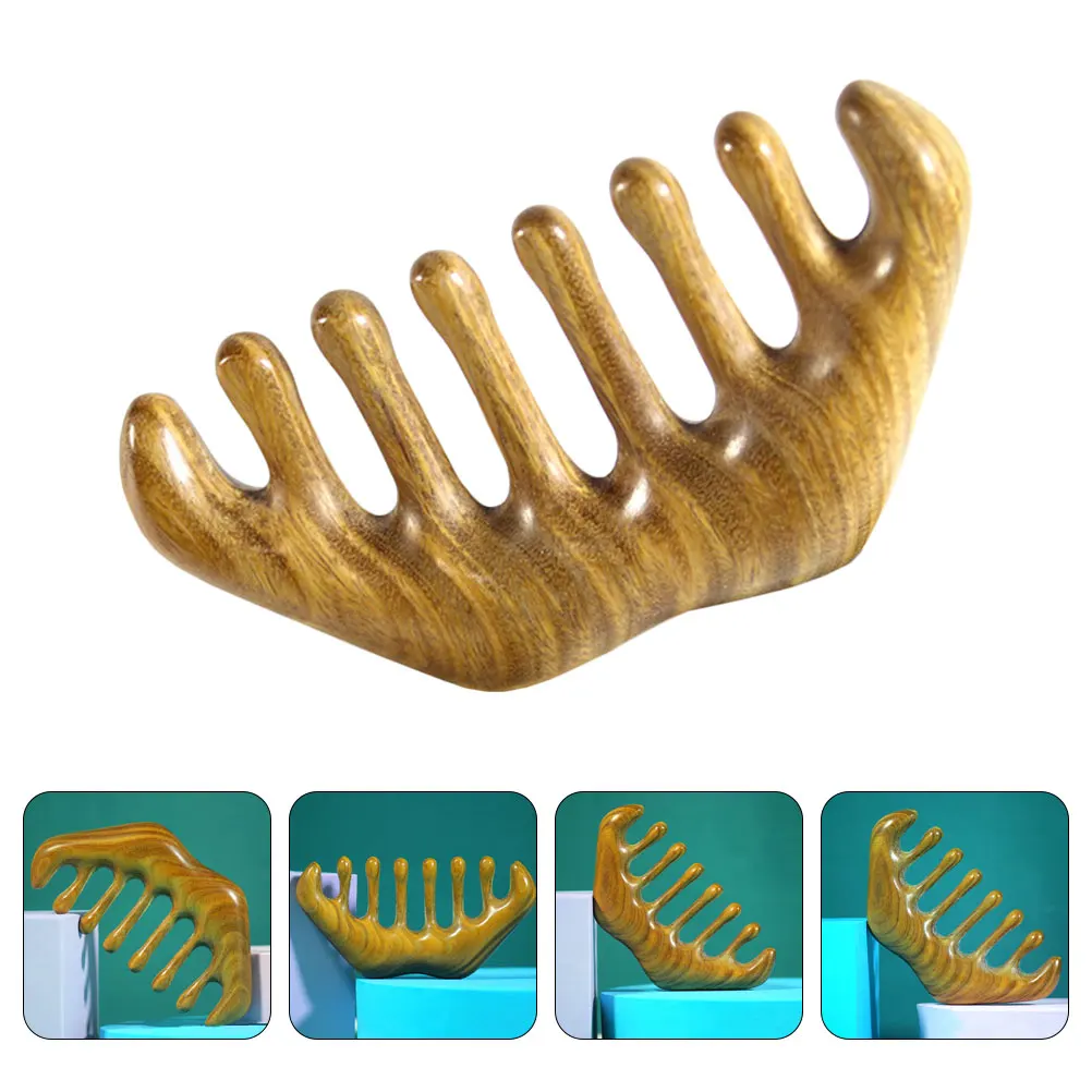 

1Pc Durable Practical Creative Portable Exquisite Head Scalp Massage Tool Anti-Static Comb Wood Massage Comb