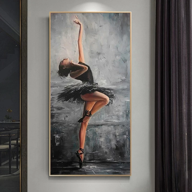 

Abstract Beautiful Ballerina Portrait Art Canvas Painting Poster Print Wall Art Pictures for Living Room Home Decoration Cuadros