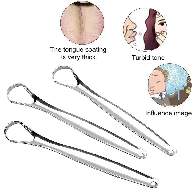 

Tongue to Bad Fresh Breath Tongue Scraper Oral Cleaning Tool with 3Pcs Resin Guasha Board Massage Tool SPA Board