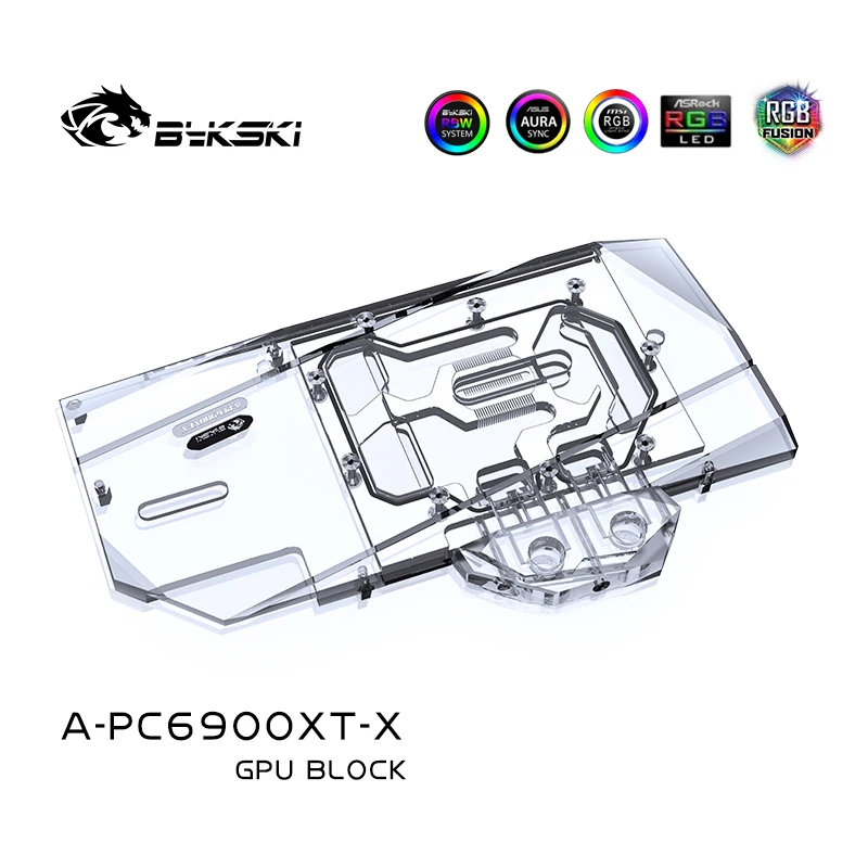 bykski rx 6900xt gpu water block for powercolor rx 6900xt 6800xt red devil red dragon graphic card cooler a pc6900xt x free global shipping