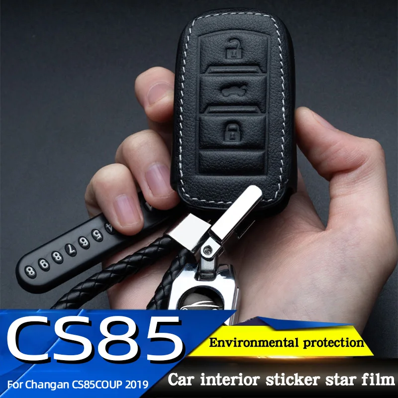 

Car Key Box Cover Leather Case Cover Case For Changan CS85COUP CS55 CS75 CS35 Plus Car Key Protector Car Key Box Cover Set