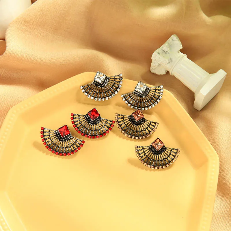 Украшения для женщин в стиле богемского сектора "Uer" с деликатным сочным персиковым цветом и красно-белыми кристаллами винтажной моды