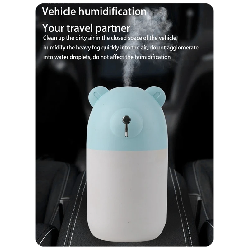 

Mini Air Humidifier 280ML Aroma Essential Oil Diffuser for Home Car USB Fogger Mist Maker with LED Light