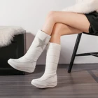 Женские зимние ботинки, водонепроницаемые ботинки с толстым мехом, Нескользящие, белые ботинки, размер 44, 2020