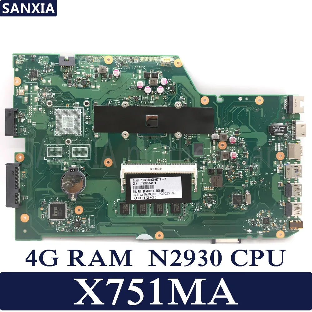 Материнская плата KEFU X751MA для ноутбука ASUS X751M X751 протестированная оригинальная