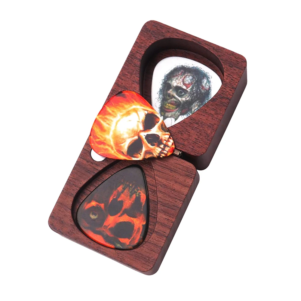 

Wooden Guitar Picks Box Holder Ukulele Plectrum Case Instrument Part Tools