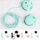 Милые для девочек с красивым рисунком кролика из мультфильма; 3,5 мм наушники-вкладыши стерео заячьи уши наушники Карамельный цвет вкладыши с микрофоном для всех телефонов с ящик для хранения