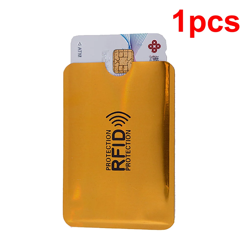 1pcs Анти Rfid кошелек Блокировка ридер замок банк держатель для карт Id банковский Чехол для карт металлический держатель для кредитных NFC алюминий 6*9,3 см - Цвет: 1pcs
