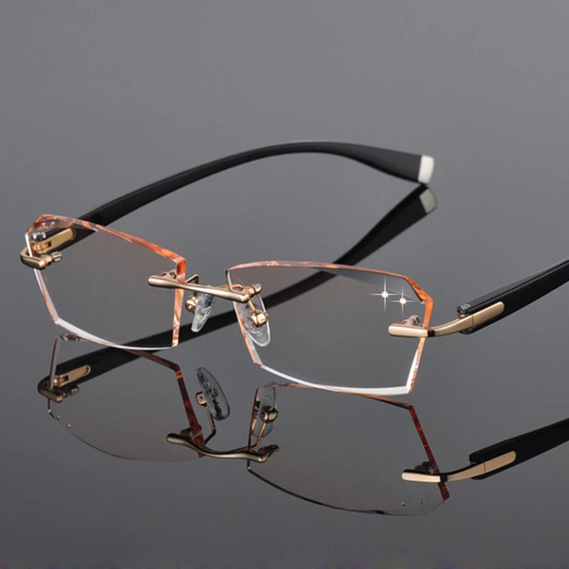 Очки мужские с прозрачными цветными линзами без оправы 615|glasses clip|glasses opticaleyeglass