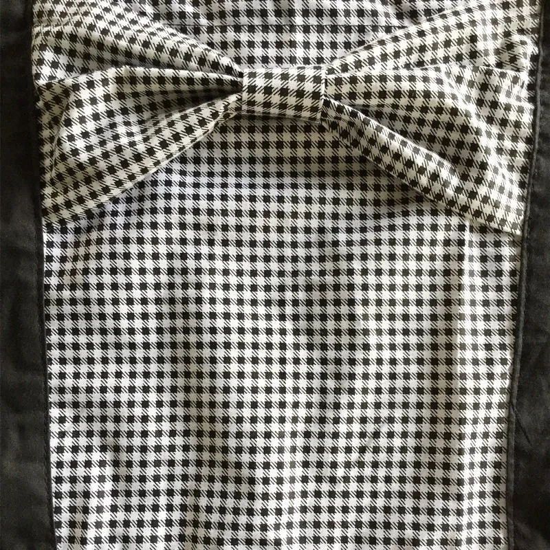 XiuMood фартук черно-белая сетка слой большой бант юбка из хлопчатобумажной ткани