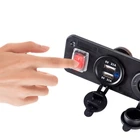 12 В Автомобильное зарядное устройство с двумя USB-портами и переключателем прикуривателя для телефона N84F