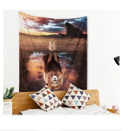 Мультфильм Волк серии настенный фоновый гобелен гостиной общежития искусство