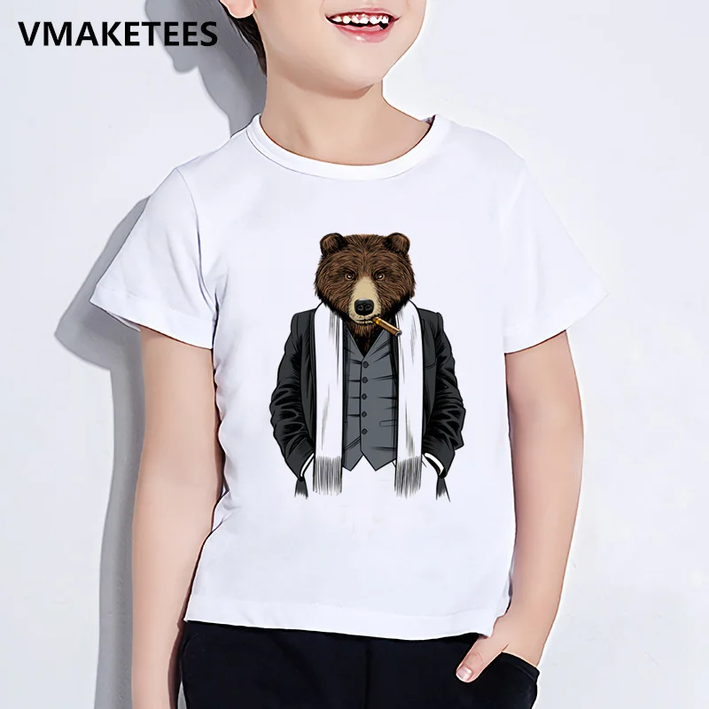 

Cute Print Kids T Shirt Short Sleeve O-neck White Baby Girl Tops Boy Clothes Cartoon Animals T-shirt Children's Clothing,YKP176