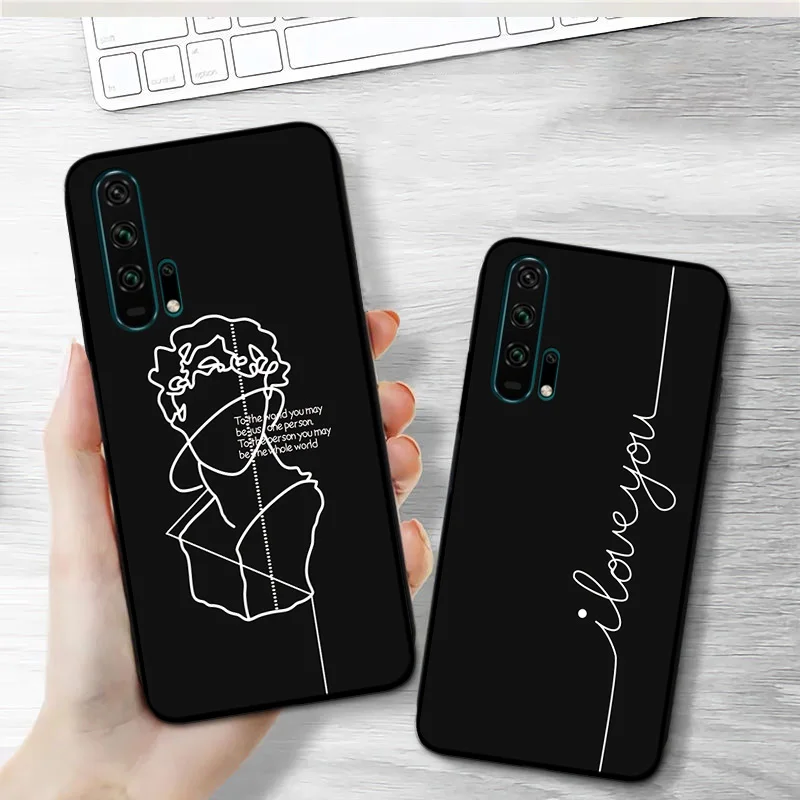 Черный мягкий ТПУ чехол для Huawei Honor 20 астронавт шаблон телефона Pro Lite бамперы на
