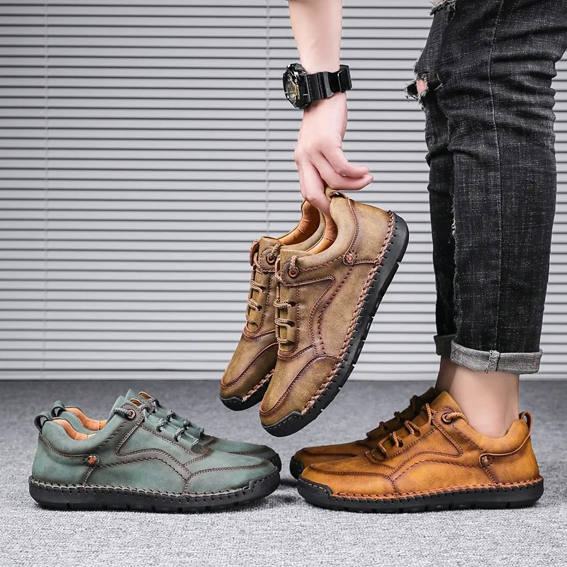 

Plus Size 46 Cow Leather shoes Men Loafers Fashion Casual shoes Men Moccasins Handmade Men shoes Leather zapatos de hombre