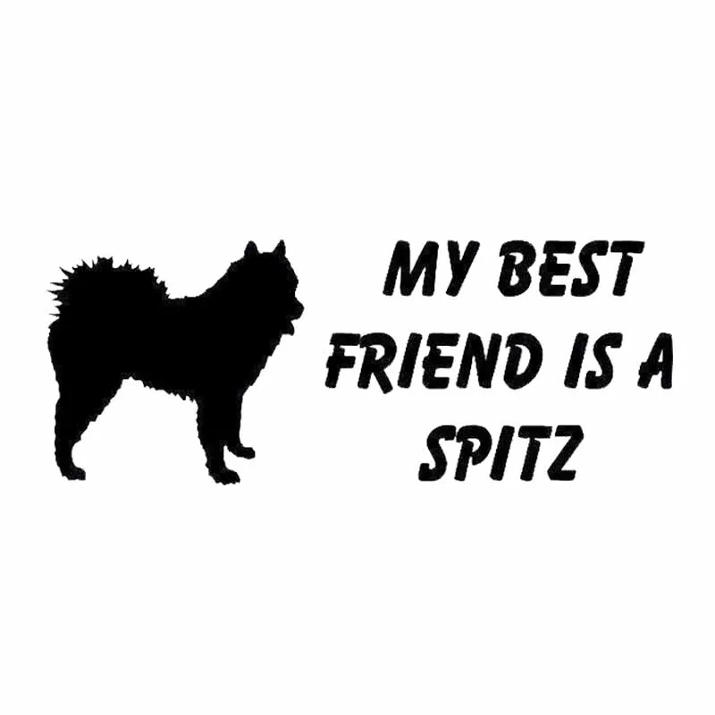 DAWASARU My Best Friend Is Spitz Dog виниловая модная Автомобильная Наклейка Черная/Серебристая
