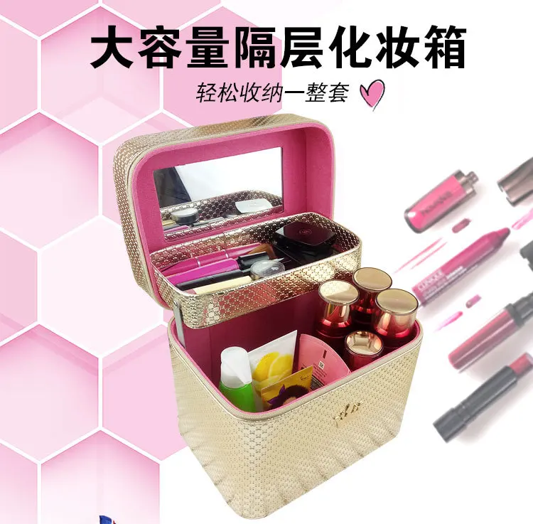 USOUL beauty чехол с короной большой емкости, профессиональный органайзер для макияжа, косметичка, портативный чехол для хранения кистей, Bolso Mujer