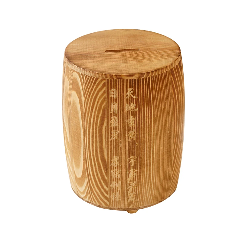 

Children's Creative Money Boxes Wood Bamboo SavingS Tank Creative Coin Hucha Cuentamonedas Euros Wooden Art Piggy Bank NN50PB