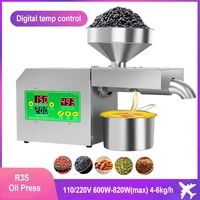 home stainless steel oil press digital temperature control strong power hot cold press peanut flax seed olive kernel oil press