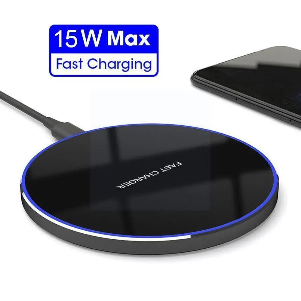 

15w Qi Fast Wireless Charger For S10 S9 Note 9 For Xs Max X 8 Xr P30 Pro Mi 9 10w Charging Pad V5a5