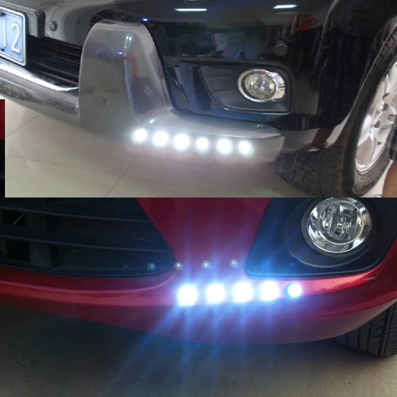 2pcs 23/18MM Car Led Daytime Running Lights Eagle Eye DRL Auto LED Backup Reversing Parking Signal Automobiles Lamps DRL White images - 6