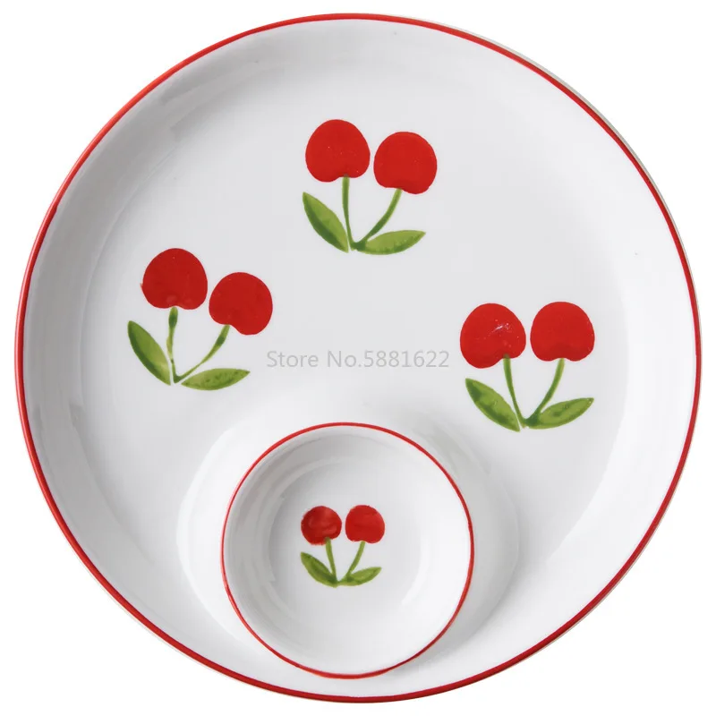 Домашняя керамическая тарелка в скандинавском стиле круглая