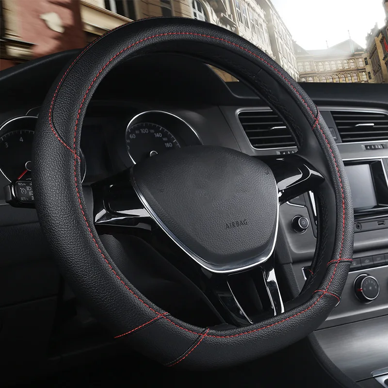 Two-tone Fashion Odorless D Shape Fiber Leather Auto Steering Wheel Cover Car Decoration | Автомобили и мотоциклы