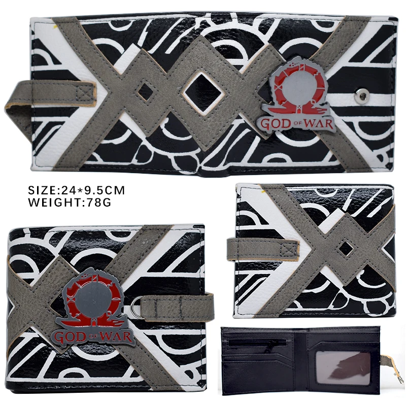 Anime God War Wallet Card ID Slot Fashionable Men Leather Purse Cartoon Comics Student Short Wallets | Багаж и сумки