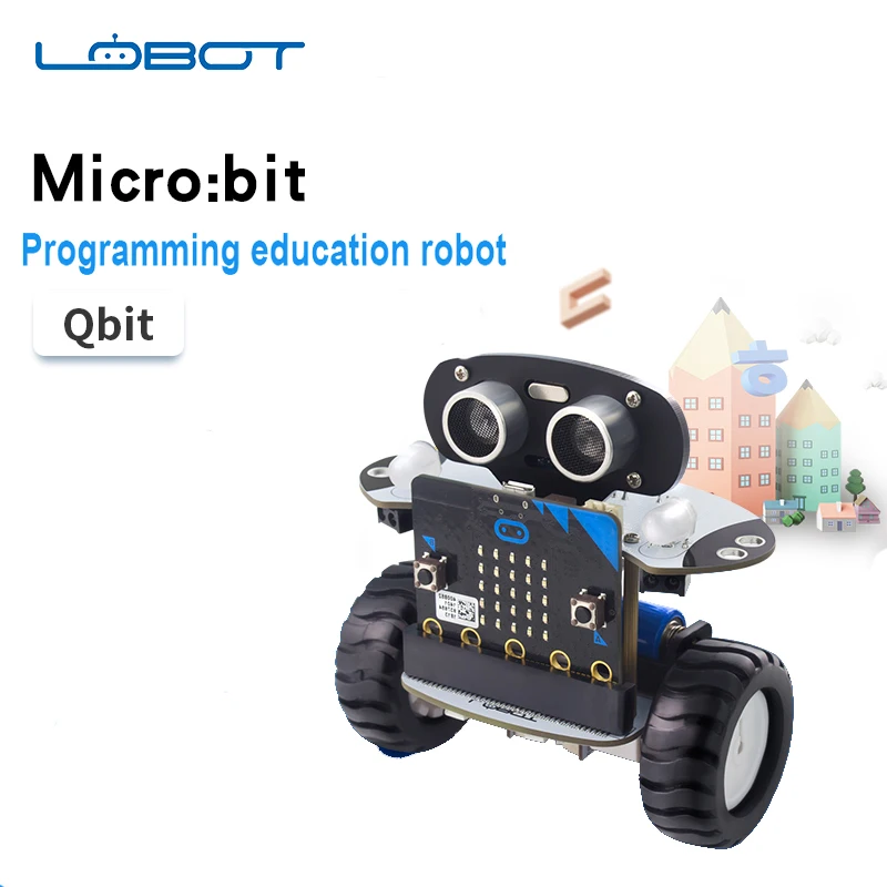 LOBOT робот Arduino DIY Qbit Micro:Bit Программируемый Интеллектуальный автомобиль с