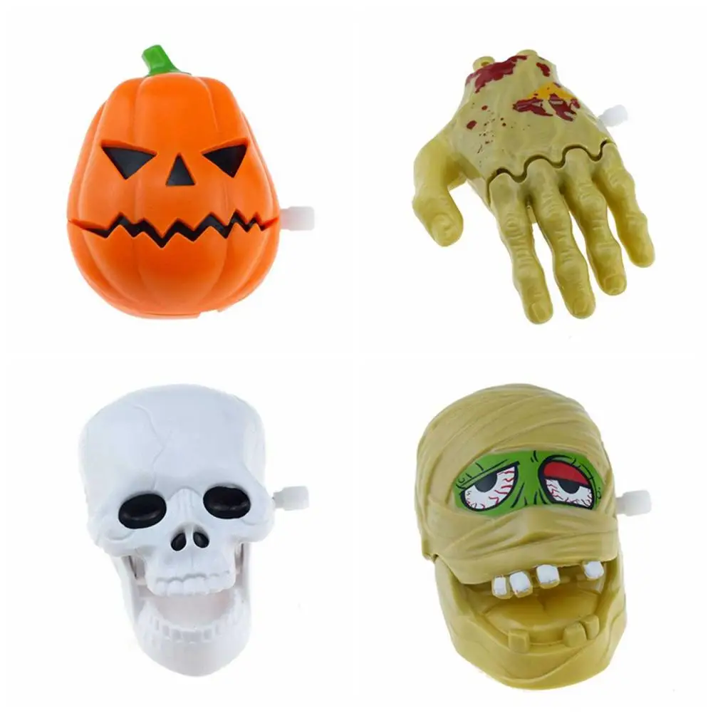 

Halloween Clockwork Toy Novel Winding Skull Hair Bar Ghost Hand Chain Pumpkin Head Halloween Funny Clockwork Toys