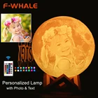 Прямая поставка фототекст на заказ лунный светильник ночник 3D печать перезаряжаемый персонализированный таймер лусветильник подарок для детей, подруги