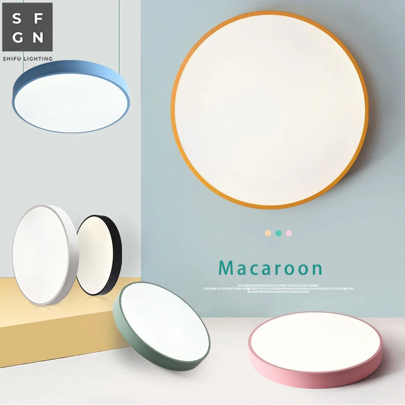 Светодиодный потолочный светильник в виде макаруна ультратонкий современный